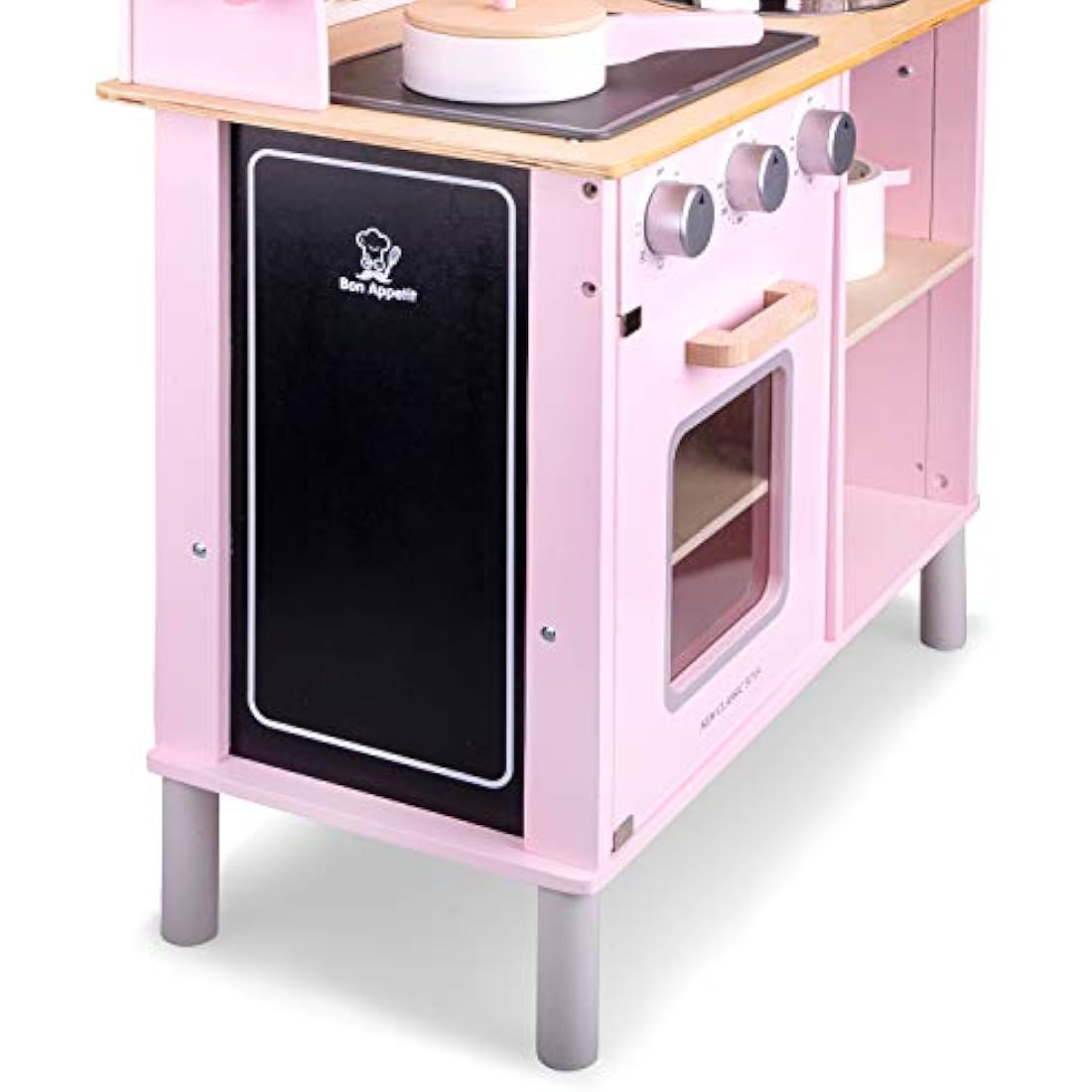 New Classic Toys Wooden Pretend Play Kitchen with Sound - Pink
