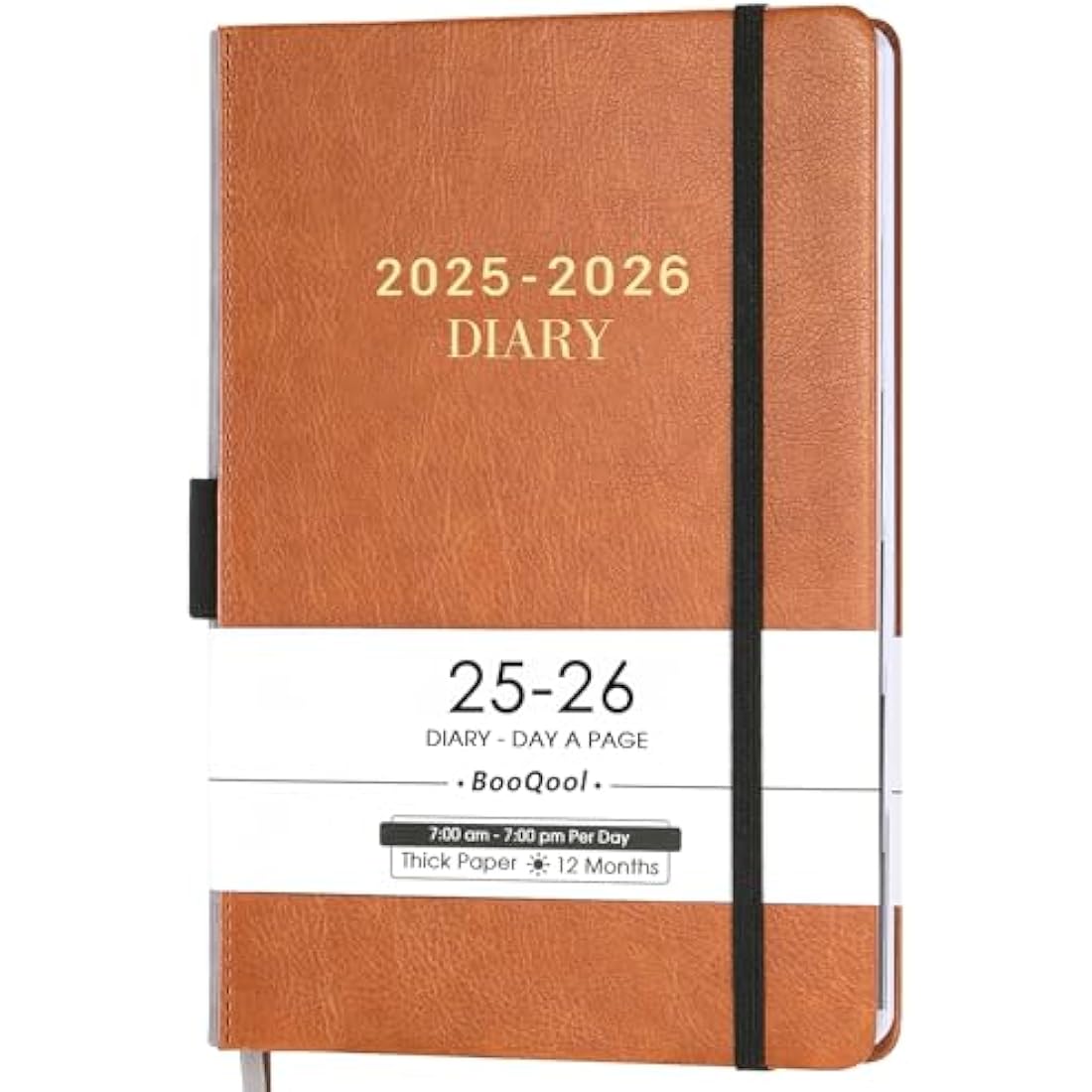 Jolof Store A5 Academic Diary 2025-2026 – Day per Page Faux Leather Brown