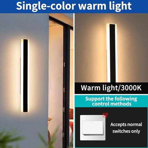 Mikeru 80cm Modern LED Outdoor Wall Sconce | IP65 Waterproof 2-Pack