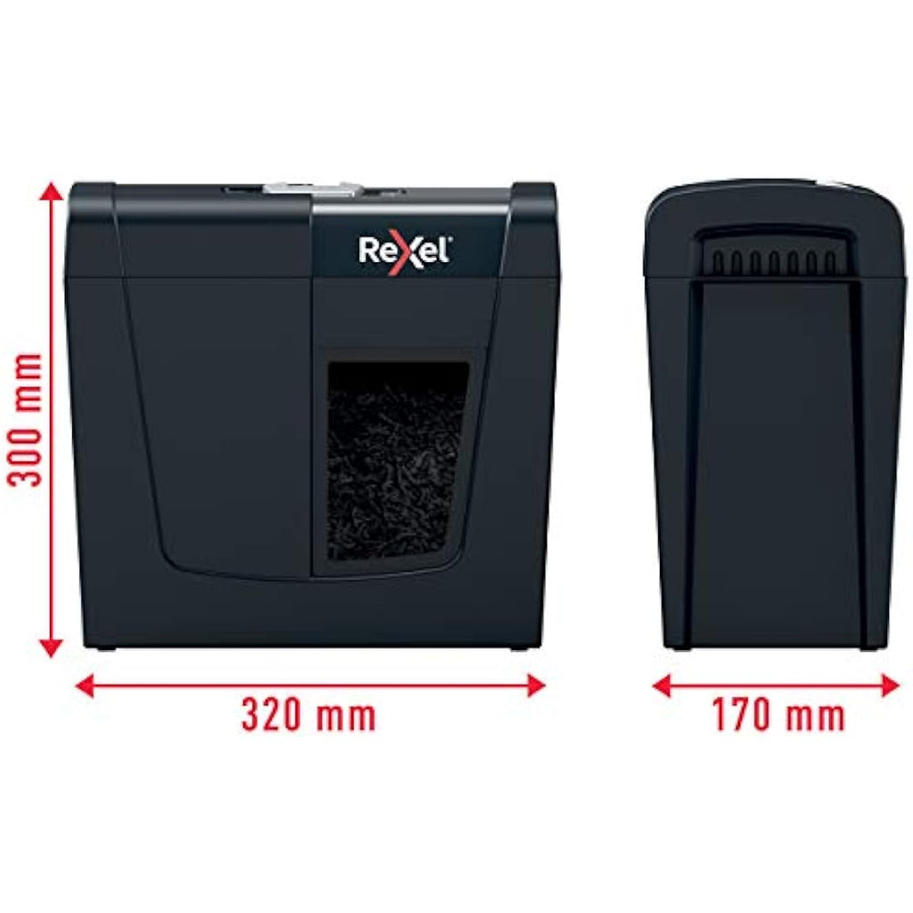 Rexel Secure X6 Cross Cut Paper Shredder | P4 Security, 10L Bin - Black