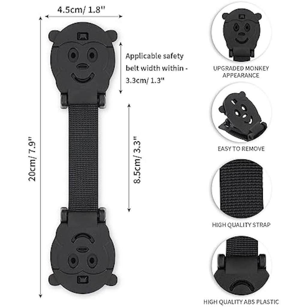 QOPAHI Anti Escape Car Seat Strap - 2 Pack Monkey Baby Safety Chest Clip