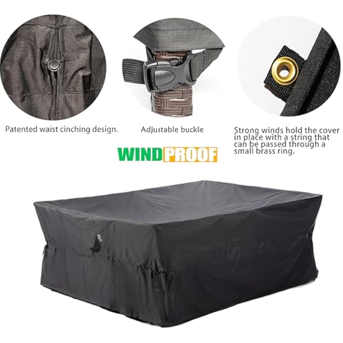 F&J Outdoors Large Garden Furniture Cover – Waterproof Heavy Duty Grey