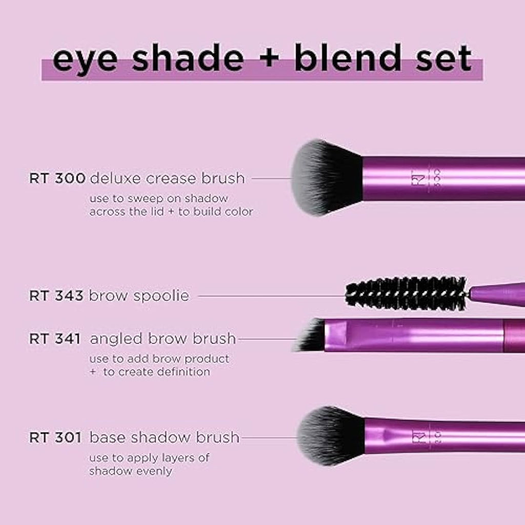 Real Techniques Eye Shade and Blend Makeup Brush Trio | 3 Count Set