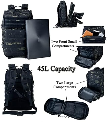 Military Tactical Backpack | 45L Molle Army Rucksack