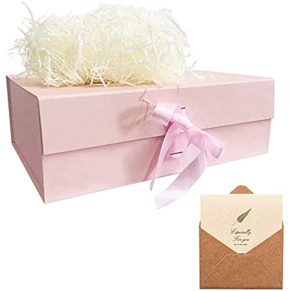Jolof Store Pink Magnetic Gift Box - Large 33x26x11cm with Ribbon