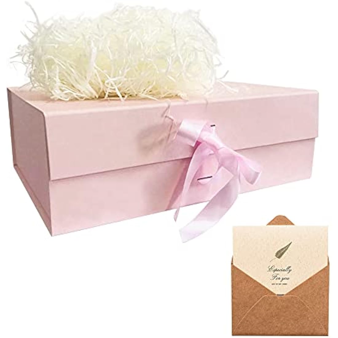 Jolof Store Pink Magnetic Gift Box - Large 33x26x11cm with Ribbon