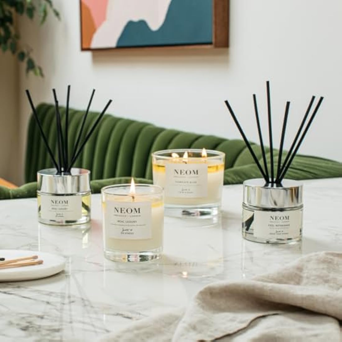 Neom Happiness Scented Candle | Neroli & Lemon Essential Oil | 185g