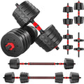 AJUMKER 30KG Adjustable Dumbbell and Barbell Set for Home Gym Training