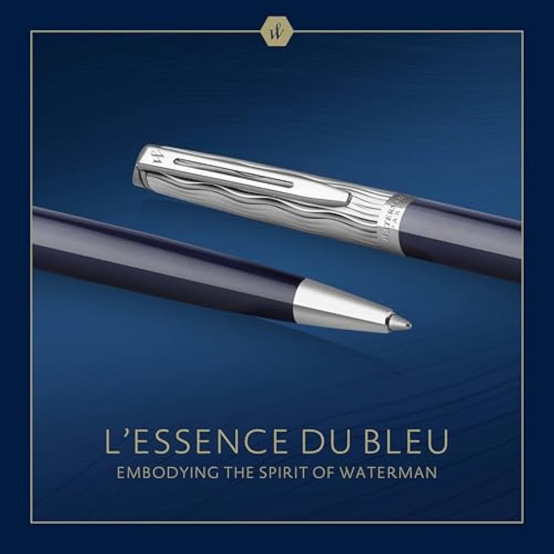 Waterman Hémisphère Ballpoint Pen – Blue Lacquer & Metal Chiselled Cap