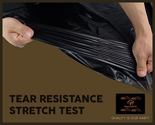 Haya Home Heavy Duty Black Bin Bags | 100L Recycled Refuse Sacks (50 Pack)