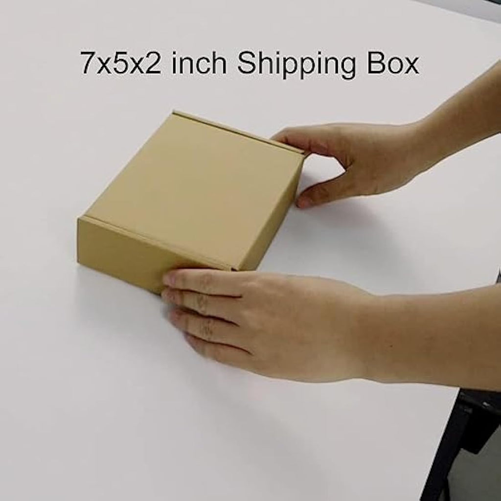Jolof Store 7x5x2 Brown Corrugated Shipping Boxes - 25 Pack Small Mailers