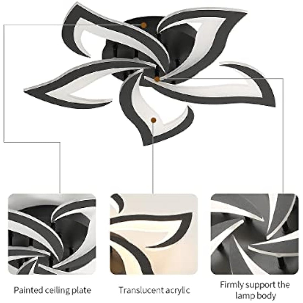 Riserva Modern Petal LED Ceiling Light – 60W 3000K Acrylic Chandelier