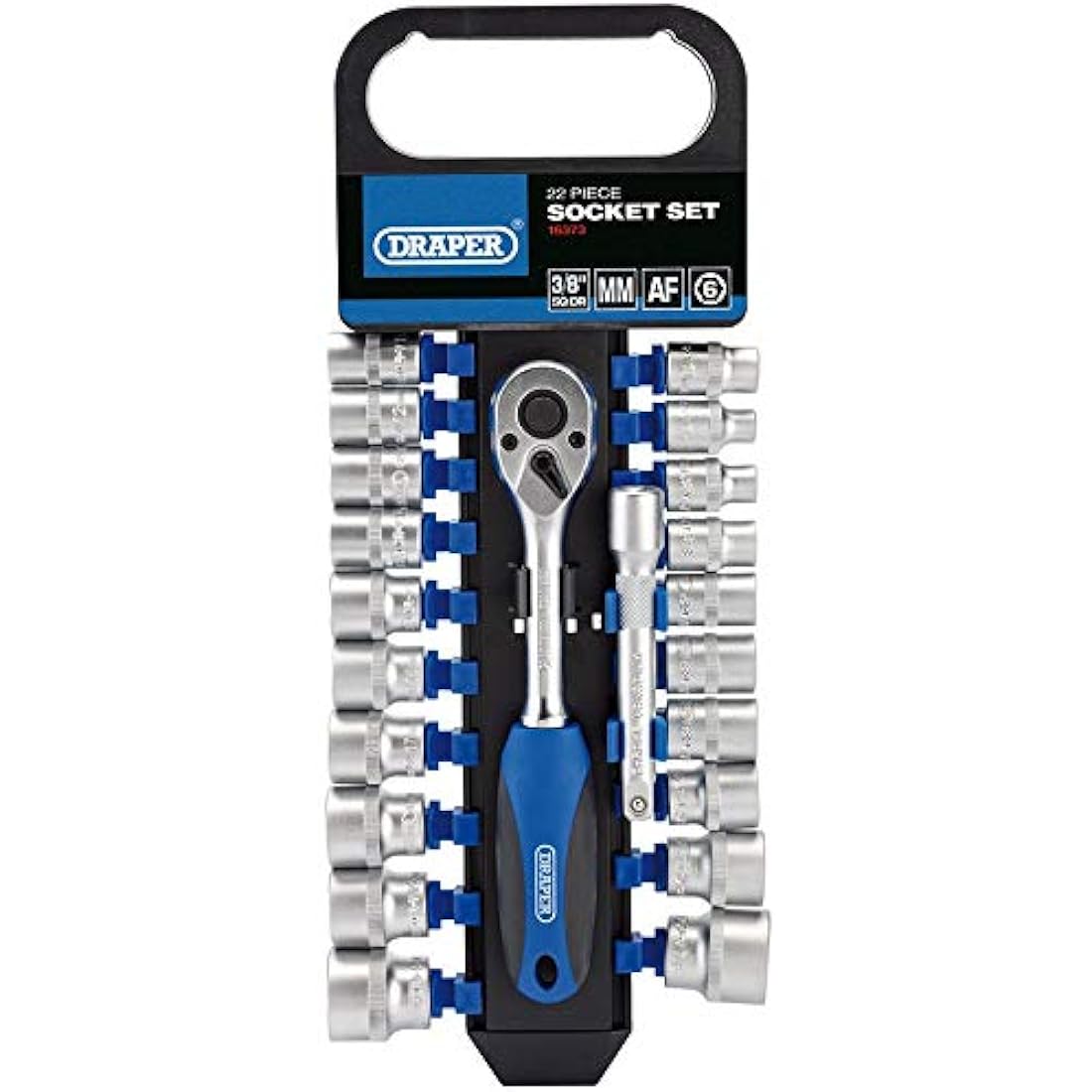 Draper 22-Piece MM/AF Socket and Ratchet Set | Chrome Vanadium Steel