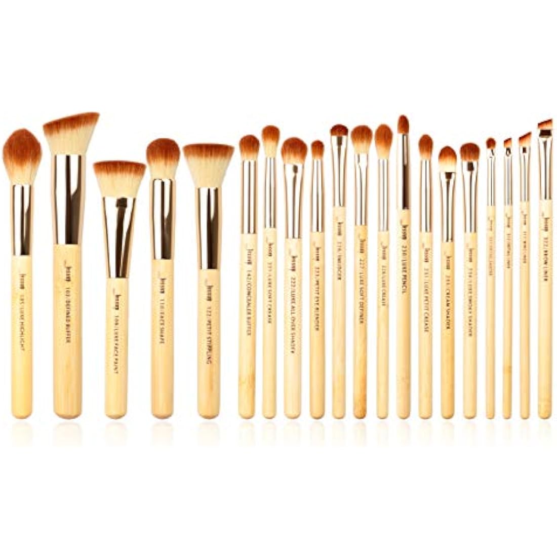Jessup 20pcs Professional Bamboo Makeup Brushes Set | Vegan & Cruelty-Free
