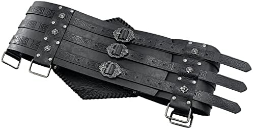 HiiFeuer Viking Waist Armor – Norse Faux Leather Medieval Knight Belt