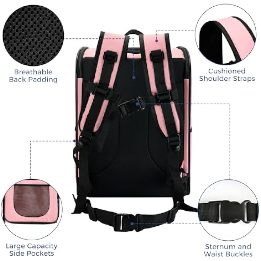 Apollo Walker Pet Carrier – Breathable Mesh Backpack for Hiking & Travel, Pink