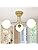 Modern Brass Gold Ceiling Light | 3-Light White Globe Glass