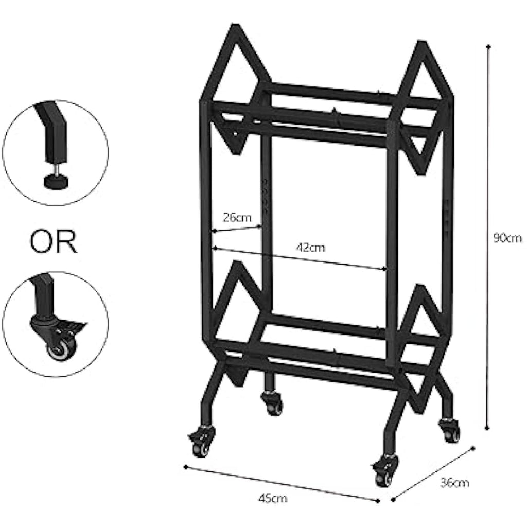 Vinyl Record Storage Rack – Mobile Metal LP Display Stand