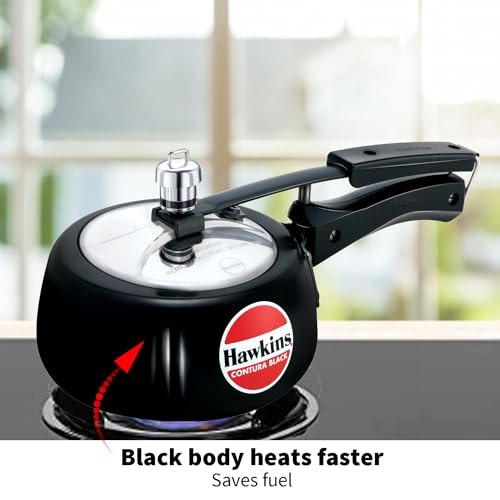 Hawkins Contura Black 1.5L Hard Anodized Aluminum Pressure Cooker