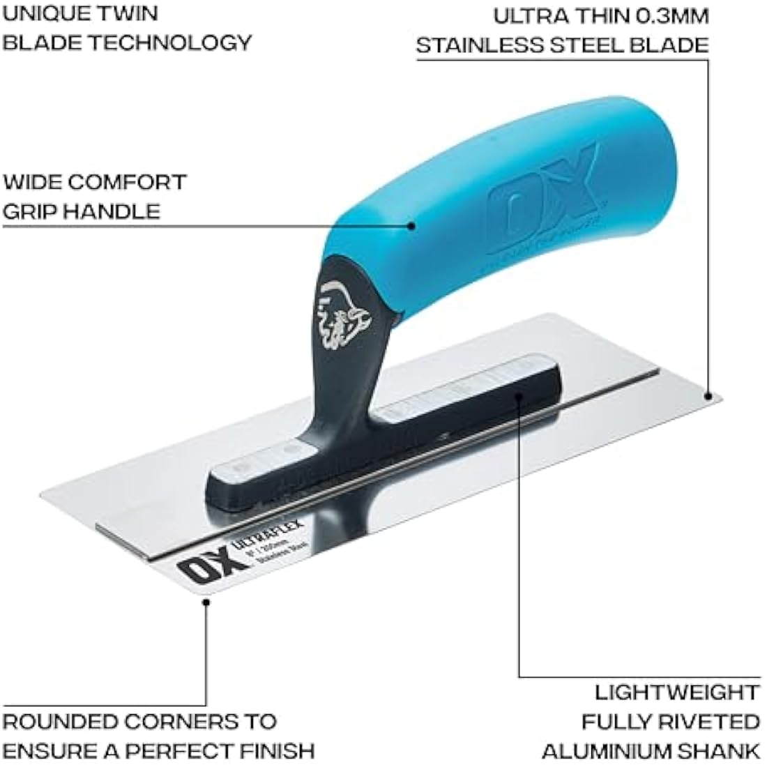 OX Pro UltraFlex Finishing Trowel – 11in / 280mm Plastering Tool
