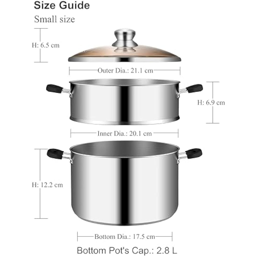 VENTION Stainless Steel Vegetable Steamer Pot for Induction - 2.7L