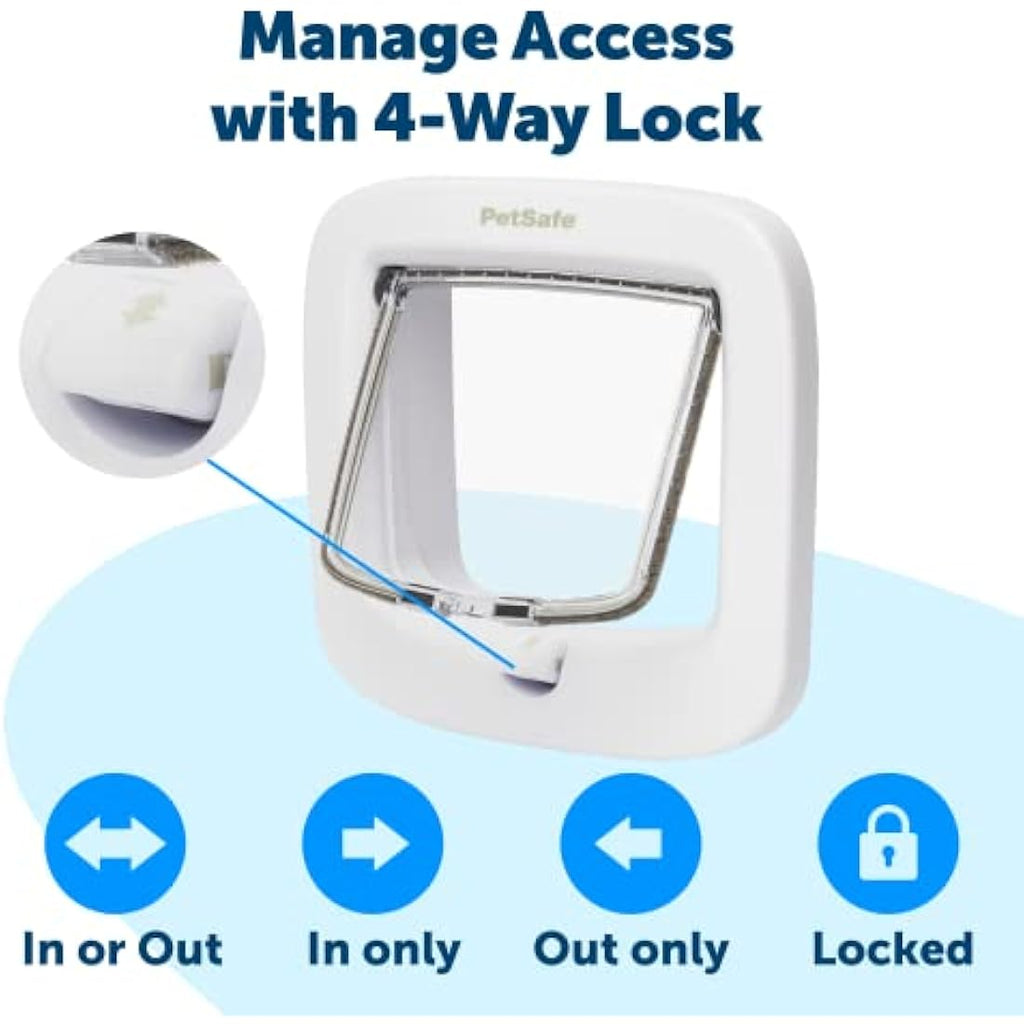 PetSafe Manual-Locking Cat Flap | 4-Way Lock Energy Efficient Door