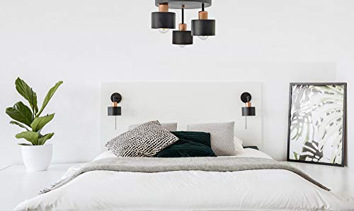 Retro Ceiling Lamp | 3-Flame Black & Copper Skandi Light