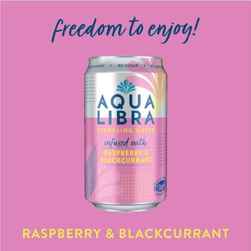 Aqua Libra Raspberry & Blackcurrant Sparkling Water - 330ml (Pack of 12)