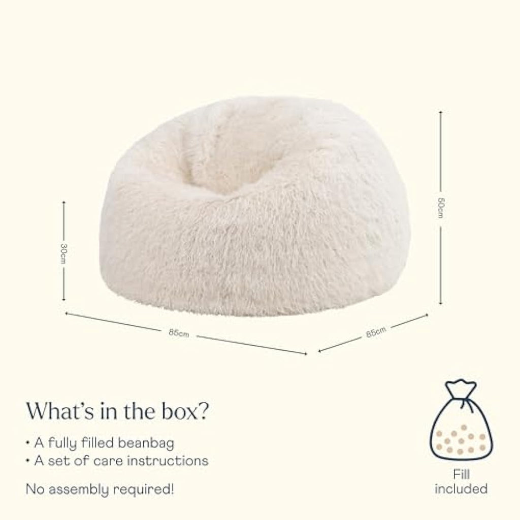 icon Kingston Mongolian Faux Fur Bean Bag Chair – Large Adult Size