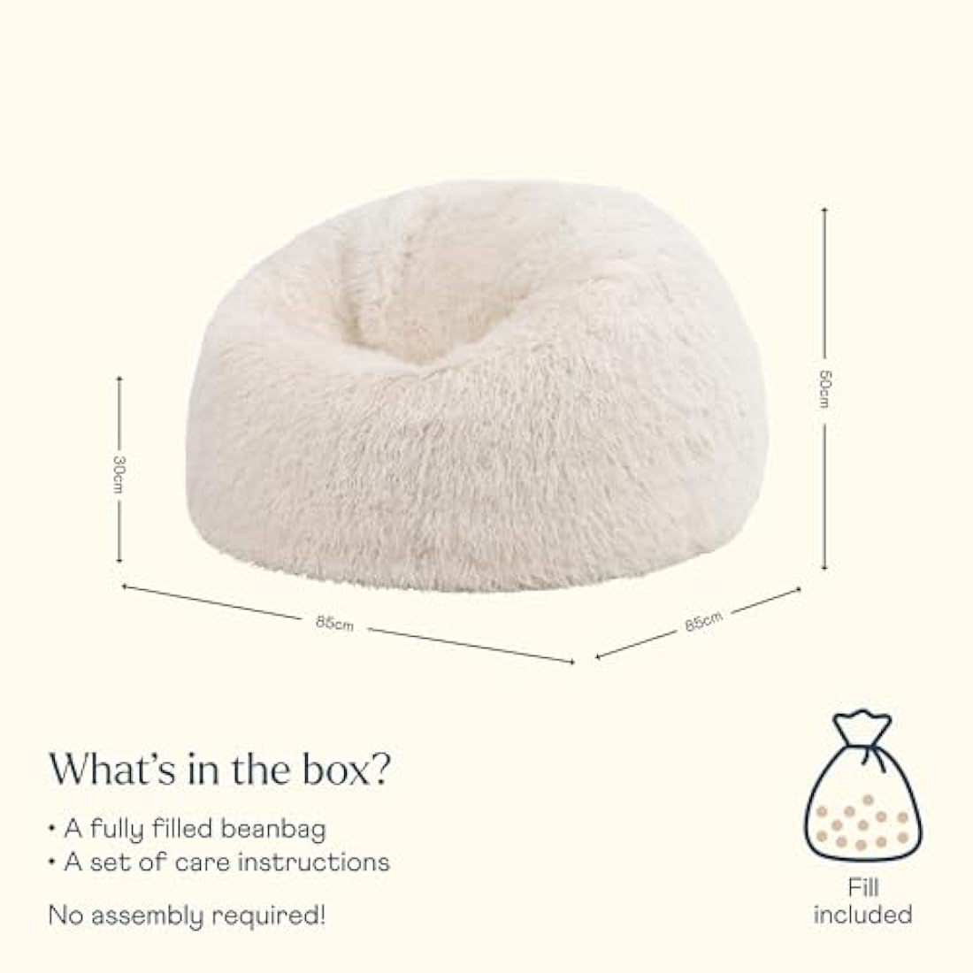 icon Kingston Mongolian Faux Fur Bean Bag Chair – Large Adult Size