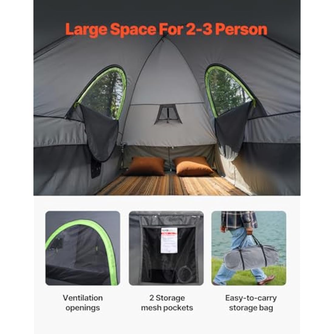 VEVOR Truck Bed Tent | Waterproof PU2000 SUV Camping Tent with Awning