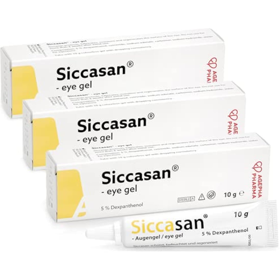 Siccasan Intensive Eye Gel – Dry Eye Relief with Dexpanthenol – 10g (3 Pack)