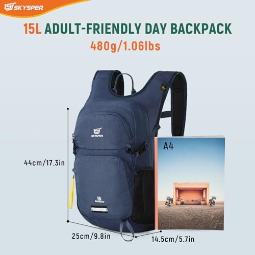 SKYSPER 15L Hiking Backpack – Lightweight Recycled Travel Day Pack