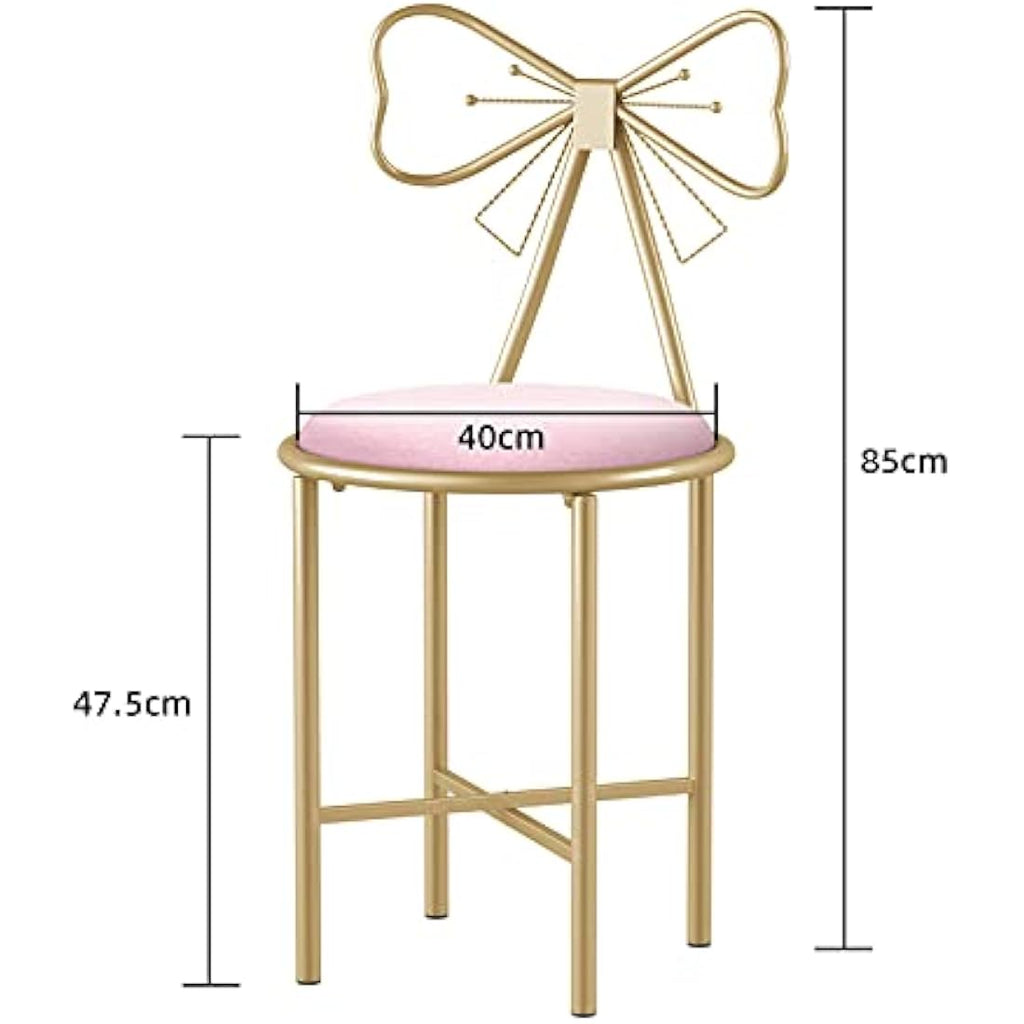 Pink Velvet Butterfly Vanity Chair – Glam Makeup Stool