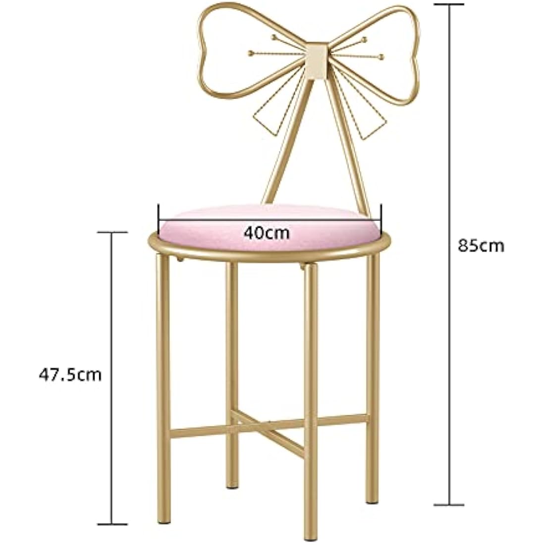 Pink Velvet Butterfly Vanity Chair – Glam Makeup Stool