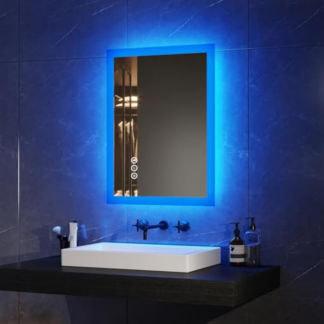 EMKE Bluetooth Bathroom Mirror with Shaver Socket & Demister | 450x600mm