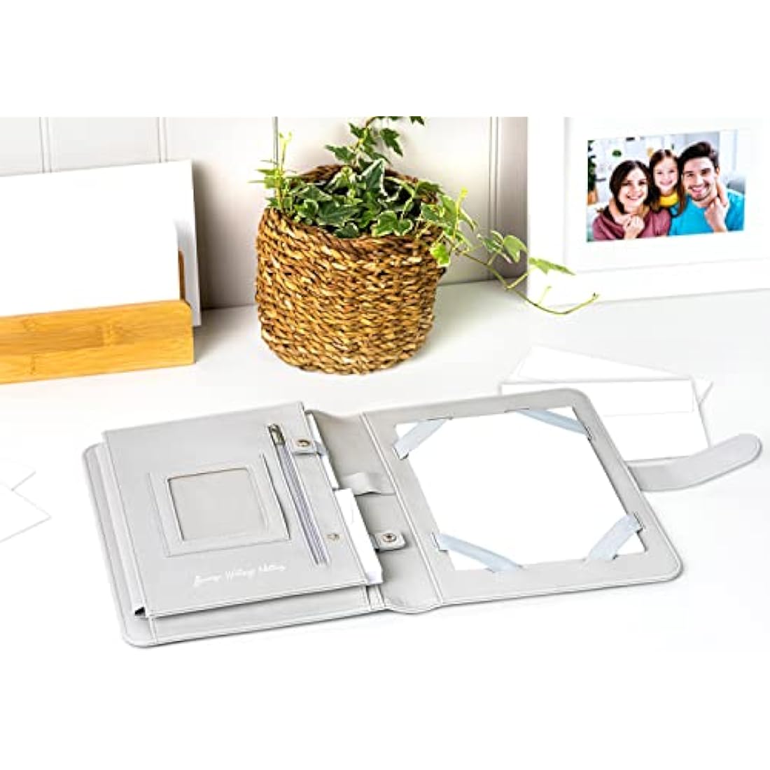 Me Loovely A5 Letter Writing Paper and Envelopes Set with Grey Organiser