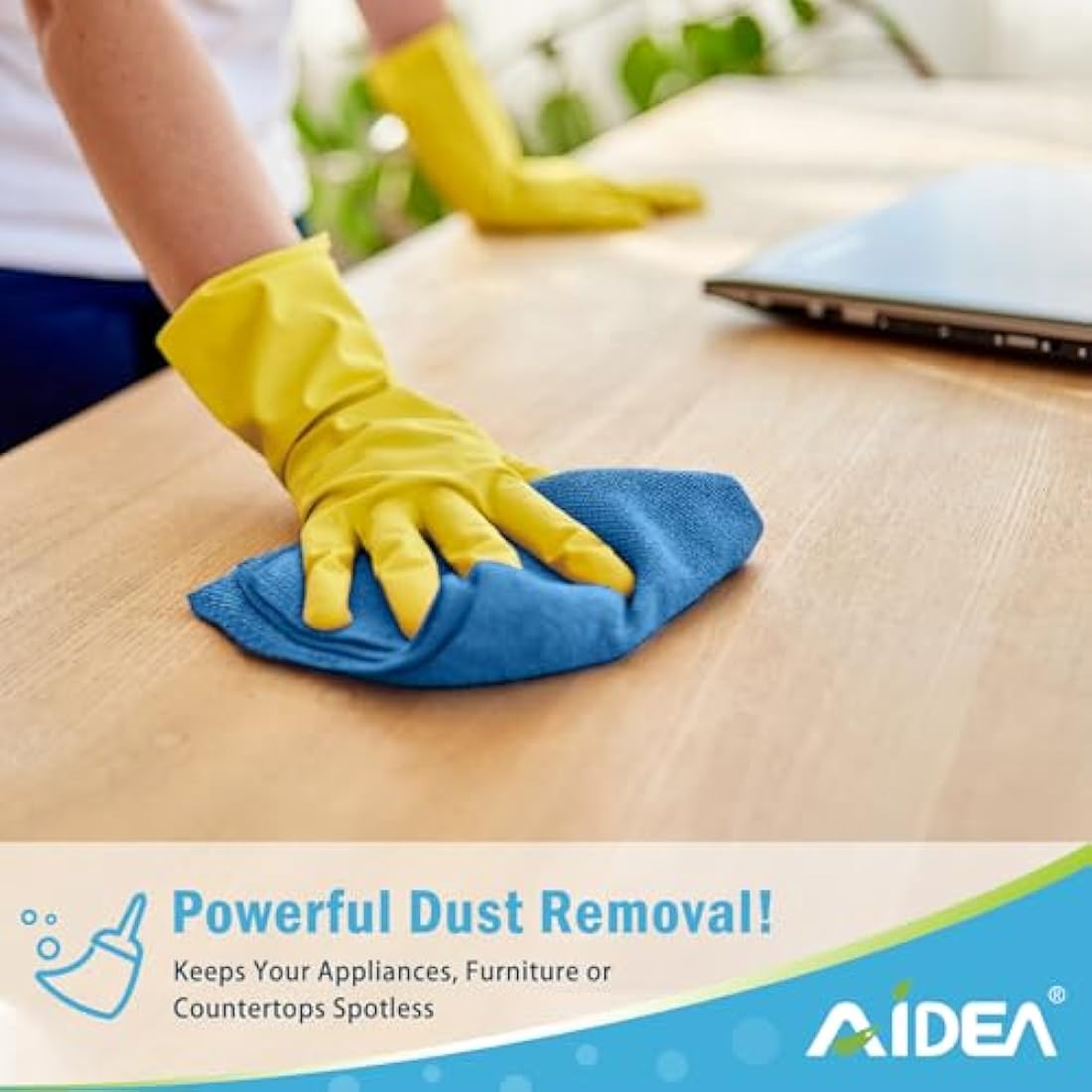 AIDEA Microfibre Cleaning Cloths – 100 Pack Lint-Free Reusable Towels