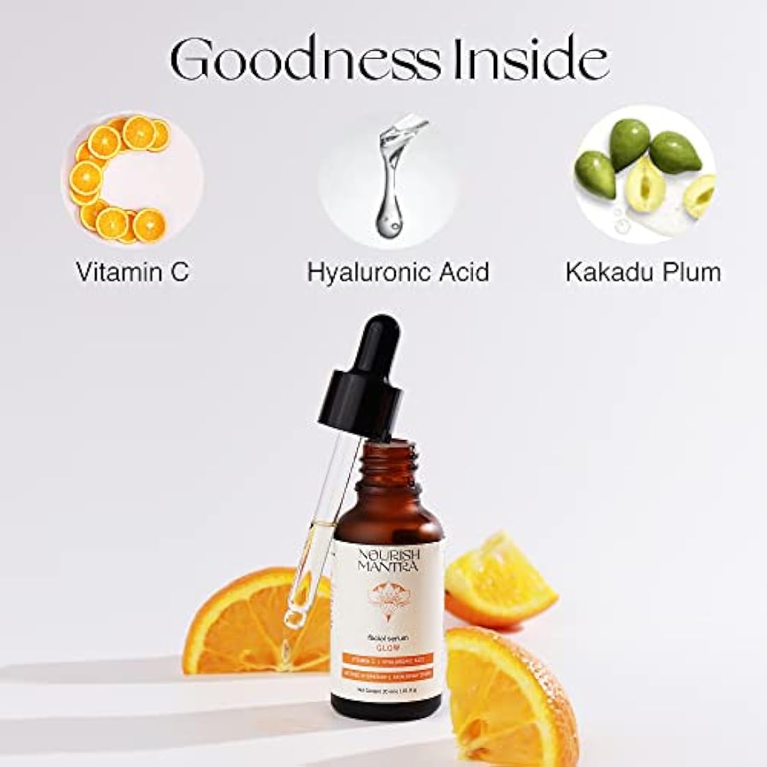 Nourish Mantra Vitamin C & Hyaluronic Acid Glow Facial Serum - 30ml