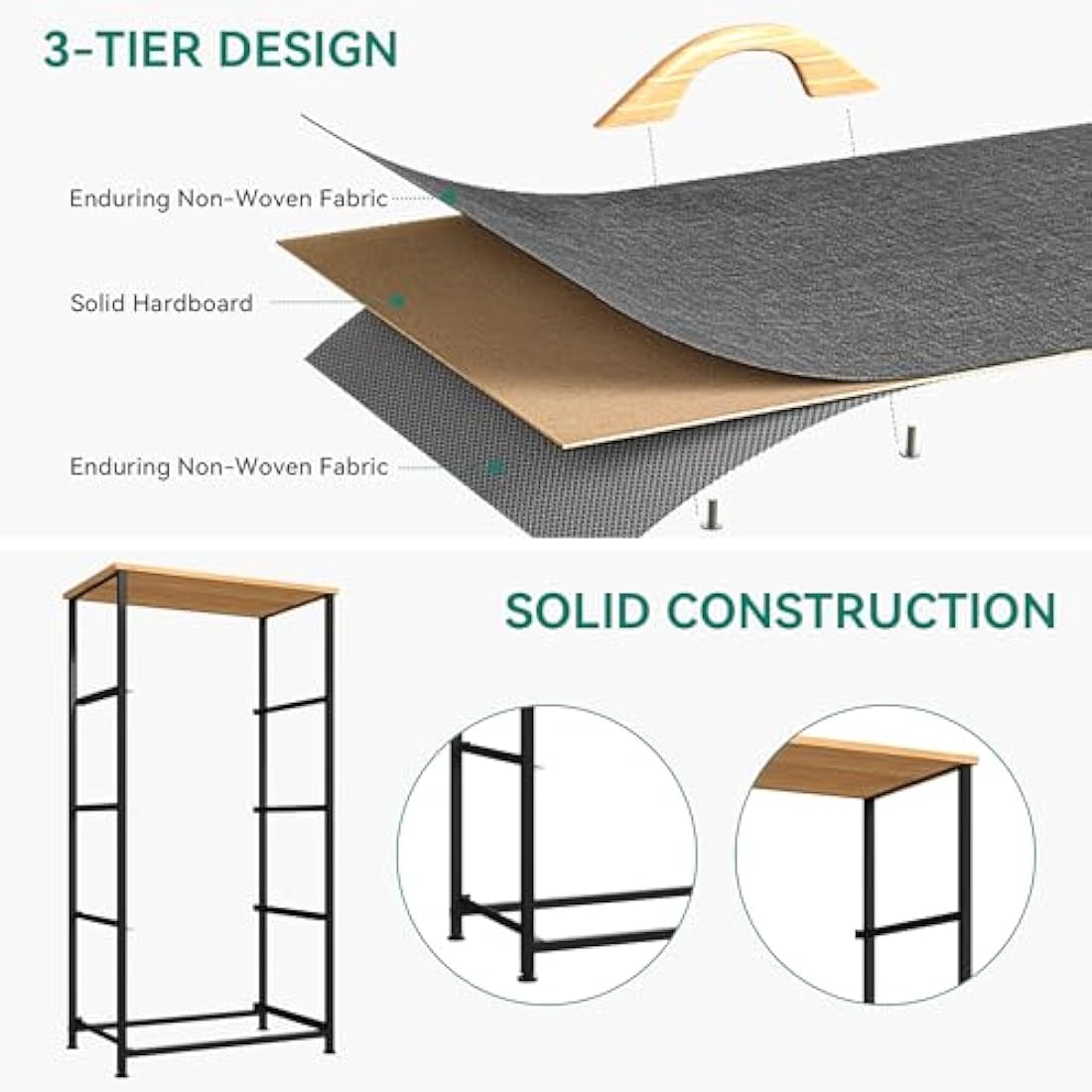 YITAHOME 4 Drawer Fabric Dresser – Sturdy Steel Frame Storage, Dark Grey