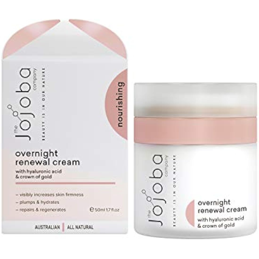 The Jojoba Company Overnight Renewal Cream | Firming Night Moisturizer 50ml