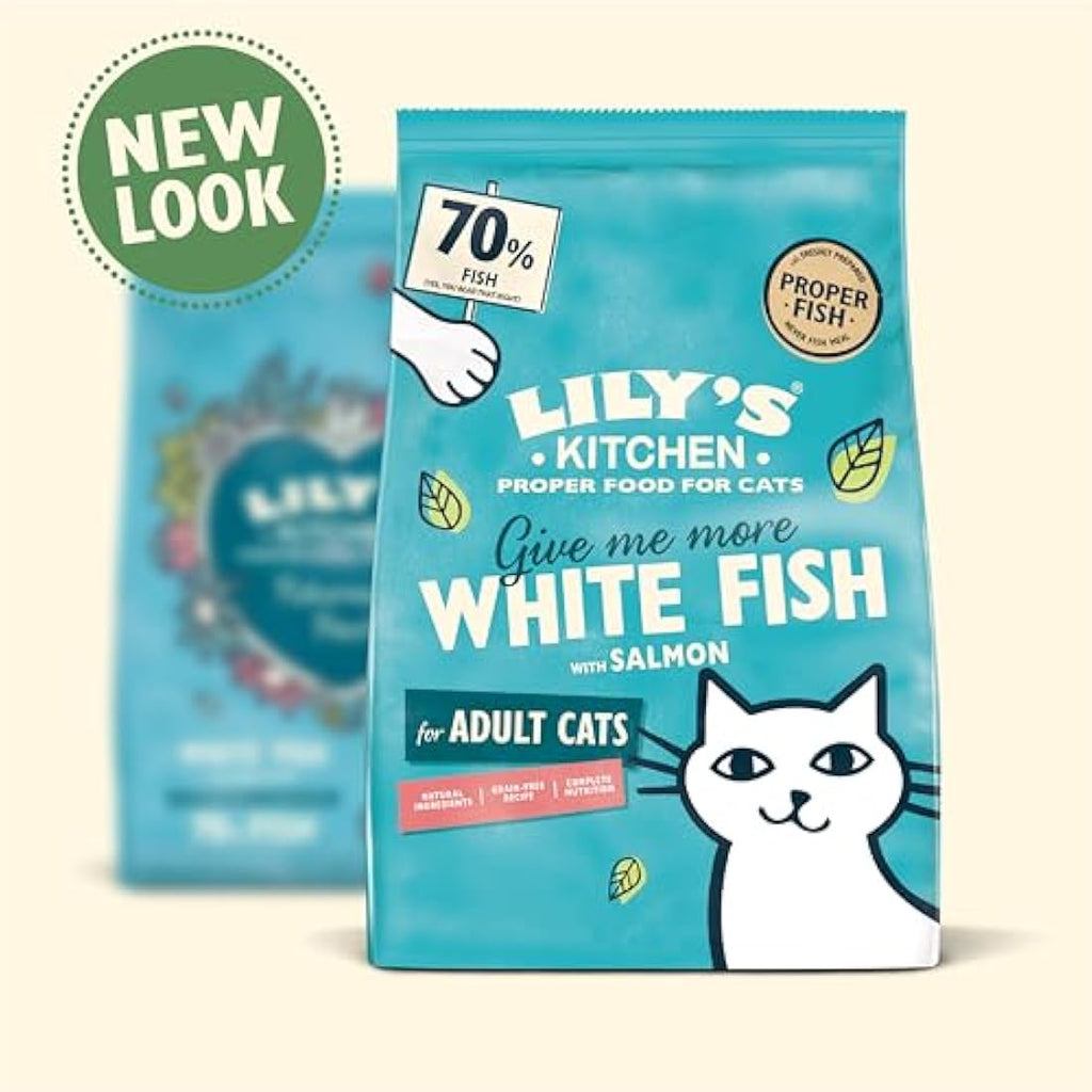 Lily's Kitchen Grain-Free White Fish & Salmon Dry Cat Food - 4 x 800g