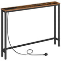 HOOBRO Slim Console Table with Charging Station - 100cm Narrow Sofa Table