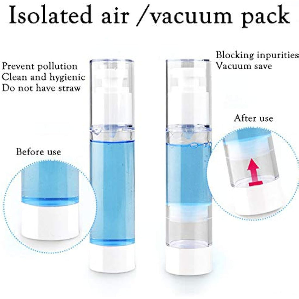 6Pcs Airless Pump Bottle – 30ml Refillable Travel Containers
