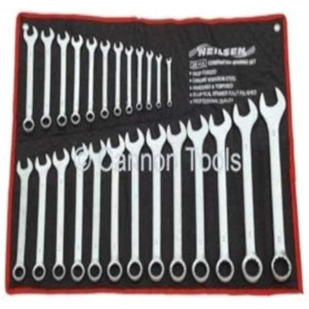Neilsen 25pc Combination Spanner Set | 6-32mm Satin Chrome Vanadium
