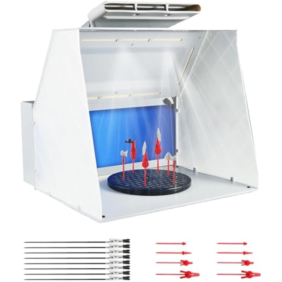 Magicrose Airbrush Spray Booth Kit – LED Lighted Hobby Station with Filter