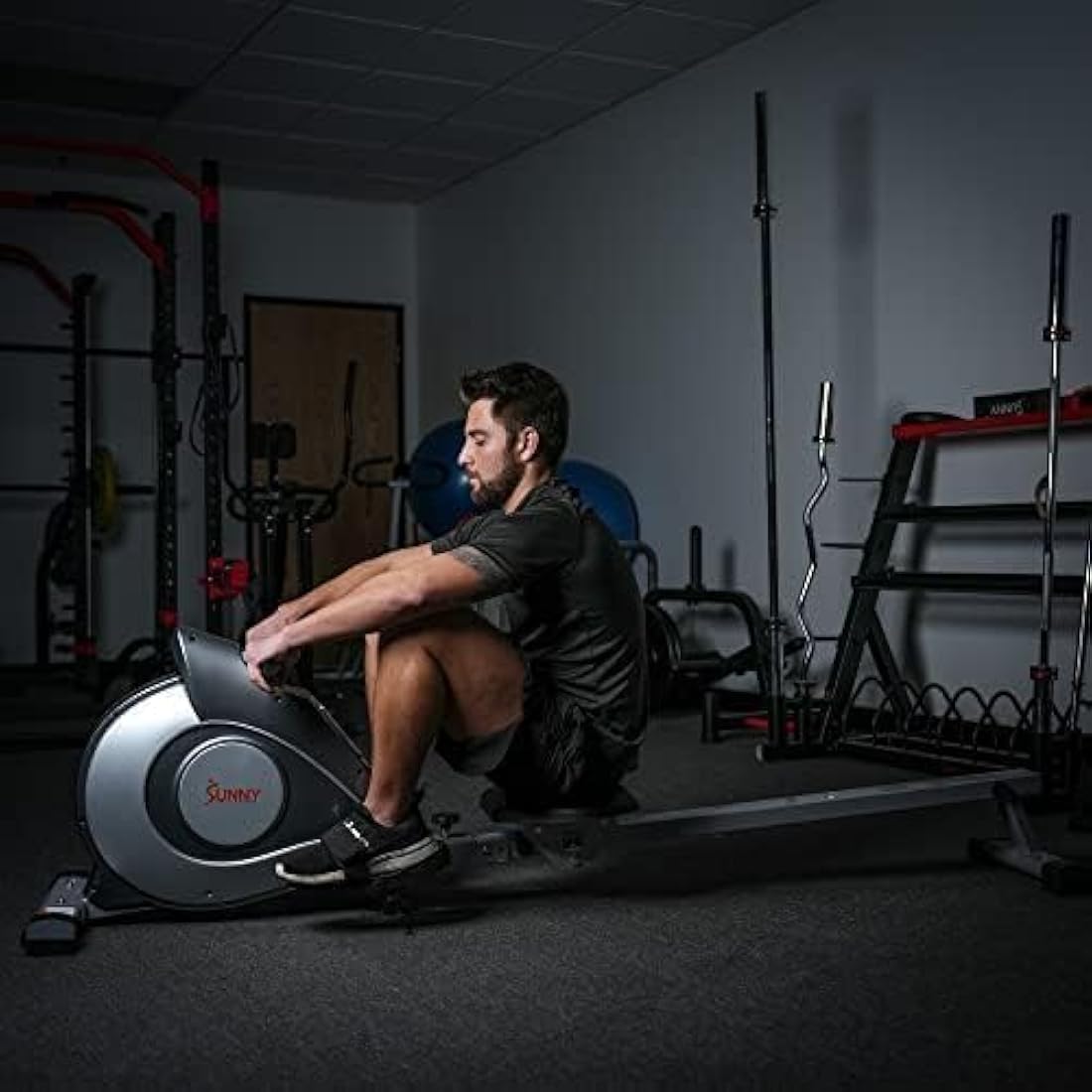 Sunny Health & Fitness Magnetic Rowing Machine – Foldable Home Rower