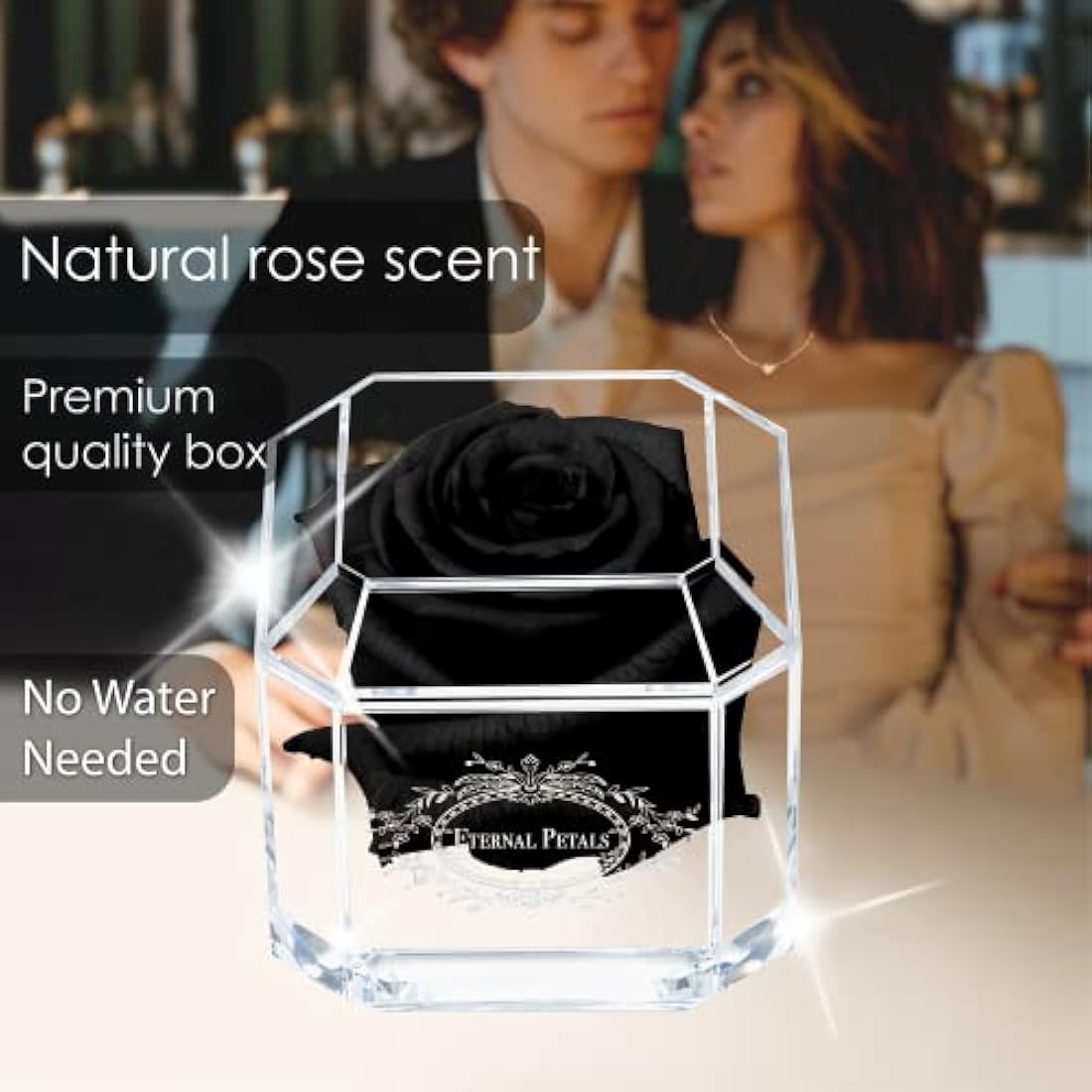 Eternal Petals Preserved Infinity Rose – Handmade Real Rose in Black