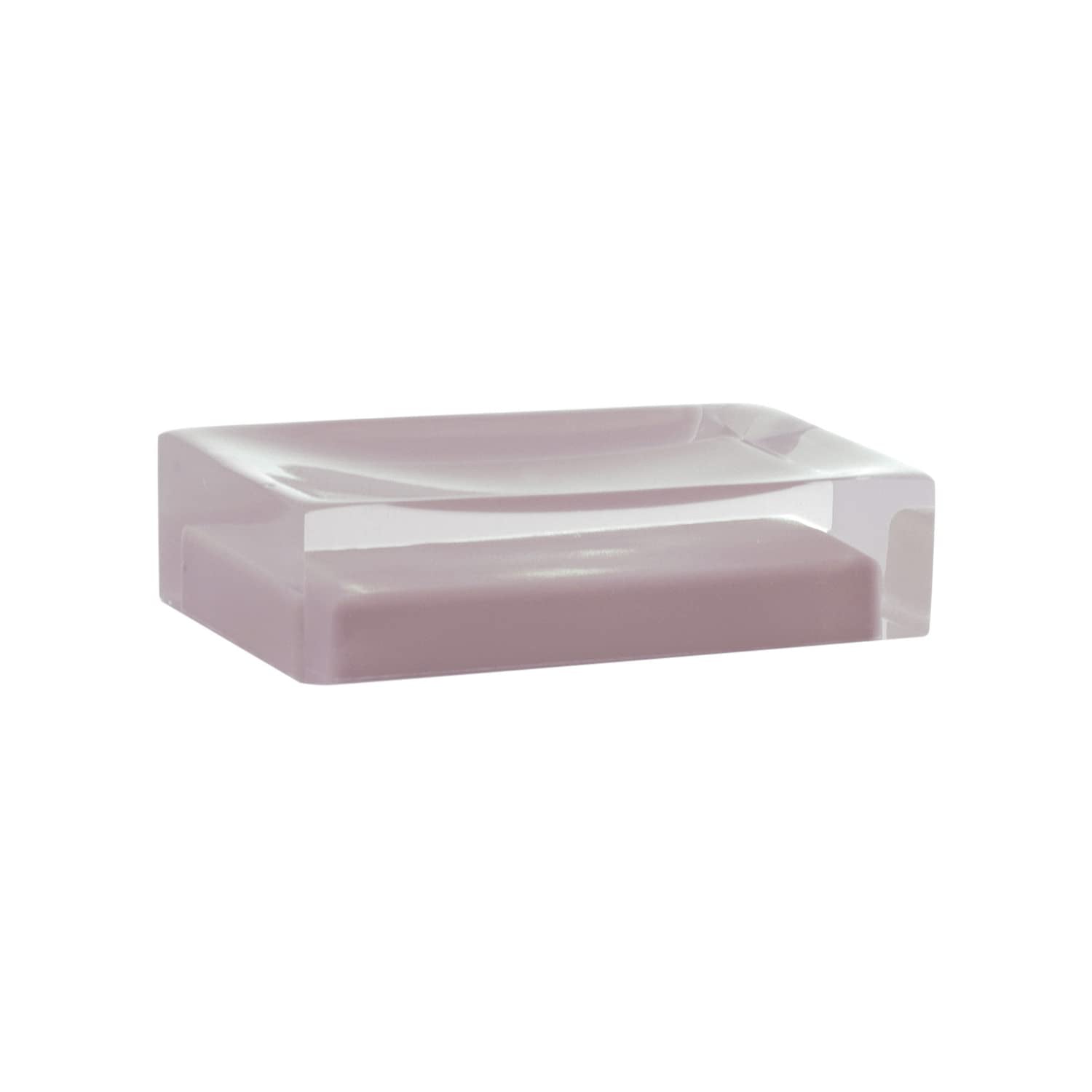 GEDY Auckland Pink Resin Soap Holder – Modern Transparent Soap Dish