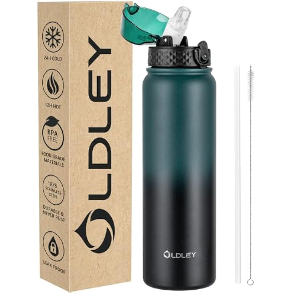 Oldley 1L Stainless Steel Water Bottle – Vacuum Insulated Leakproof Flask